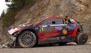 Sortie de route d'Ott Tänak pendant le Rallye Monte-Carlo 2020