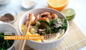 Cuisiner le Poke : crevettes et mangue