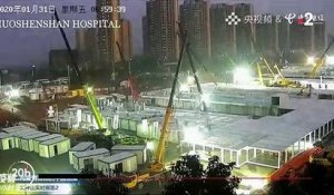 Virus - Les images impressionnantes de l'hôpital en construction en 15 jours en urgence à Wuhan pour abriter les personnes contaminées