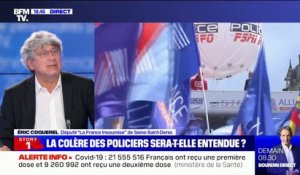 Éric Coquerel "choqué" par le présence de Gérald Darmanin à la manifestation des policiers