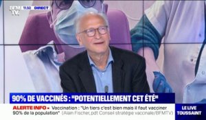 Alain Fischer estime que les 90% de la population vaccinée pourraient être atteints "potentiellement au cours de l'été"