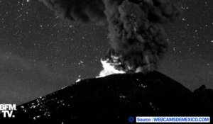Les images impressionnantes de la nouvelle éruption (nocturne) du volcan Popocatepetl au Mexique