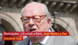Municipales : s'il votait à Paris, Jean-Marie Le Pen choisirait Dati