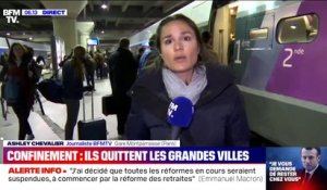 Confinement: de nombreux voyageurs tentent de quitter Paris avant midi à la gare Montparnasse