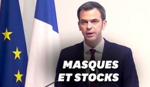 Véran assume une stratégie contrainte par un stock de masques limité