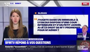 Puis-je me promener dans la cour et le jardin de mon immeuble pour m'aérer ?