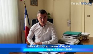 AGDE - Déclaration du maire Gilles d'Ettore - 23 mars 2020