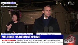Emmanuel Macron à Mulhouse: "Je veux saluer la mémoire des soignants qui ont payé de leur vie leur engagement"