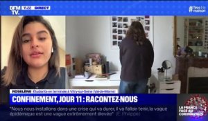 Roselène (élève en terminale à Vitry-sur-Seine): "je m'inquiète par rapport au bac parce que j'ai beaucoup de mal à réviser à la maison"