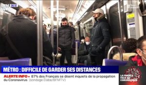 Coronavirus: difficile de garder ses distances dans les métros parisiens