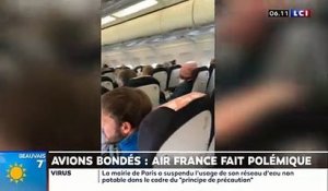 Coronavirus : Après France 2, LCI diffuse ce matin des images d'un autre vol Air France bondé, sans aucune distanciation entre passagers,collés les uns aux autres dans la cabine