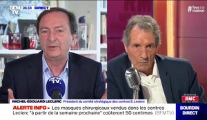 Michel-Édouard Leclerc annonce que les magasins Leclerc ont reçu "de nombreuses, mais pas des centaines", femmes victimes de violences conjugales