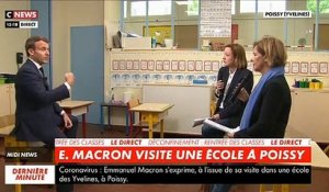 Coronavirus - Revoir l'intégralité de l'intervention surprise du Président Emmanuel Macron depuis une école de Poissy, dans les Yvelines pour évoquer la rentrée des classes du 11 mai