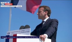 "De Gaulle nous dit que la France est forte quand elle se tient unie": Macron commémore les 80 ans de le Bataille de France