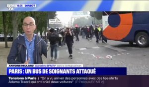 Paris: un bus de soignants a été pris pour cible par des casseurs