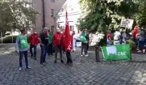 Grève du personnel communal à Braives