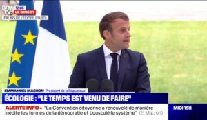 Emmanuel Macron: "Un projet de loi spécifique sera présenté à la fin de l'été", incluant les mesures proposées par la convention citoyenne