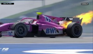 Le moteur de Giuliano Alesi en feu - GP d'Autriche