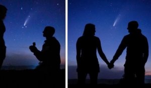Un homme a fait sa demande en mariage sous une comète rare qui apparaît tous les 6800 ans