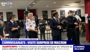 En visite dans un commissariat parisien, Emmanuel Macron s'est exprimé face à des policiers de la BAC