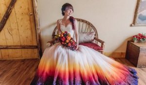 Aux États-Unis, une artiste a lancé son entreprise de robes de mariée multicolores