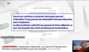 Explosions à Beyrouth: 21 Français blessés, le parquet de Paris ouvre une enquête
