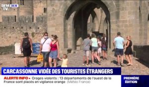La Cité de Carcassonne vidée de ses touristes étrangers à cause du Covid-19