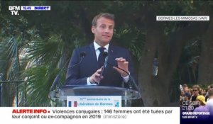 Emmanuel Macron à Bormes-les-Mimosas: "Ne cherchons pas à déboulonner des statues ou à effacer des noms, ce n'est pas ça la nation françaises"