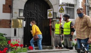 Action d'Amnesty International devant l'ambassade de Biélorussie à Ixelles