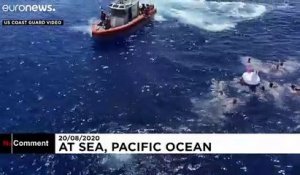 Un requin vient interrompre leur baignade en plein océan Pacifique