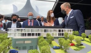 Présentation du nouveau bâtiment fédéral de l'Union belge de football avec Sophie Wilmès, Eden Hazard et Roberto Martinez