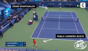 Volée en bout de course pour Shapovalov, superbe passing d'Osaka : Le top 5 points du jour