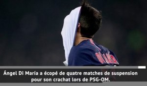 PSG - Di María suspendu 4 matches