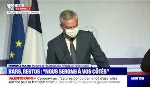 Bruno Le Maire: "Nous déboursons 150 millions d'euros mensuels supplémentaires" pour soutenir les secteurs les plus touchés