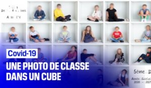 Covid-19: la traditionnelle photo de classe remplacée par une photo dans un cube