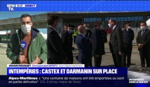 Intempéries: Jean Castex et Gérald Darmanin viennent d'arriver à Nice