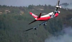 L'impressionnant largage de retardant  en avion sur les feux de Californie