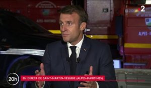 L'entretien du 20 Heures : Emmanuel Macron auprès des sinistrés des Alpes-Maritimes