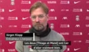 Liverpool - Klopp se réjouit du retour de Mané et Thiago après leur infection au Covid-19