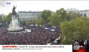 Paris: la place de la République fait le plein pour l'hommage à Samuel Paty