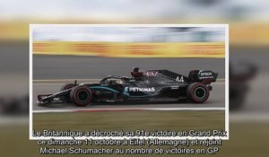 Formule 1- Hamilton remporte le Grand Prix d'Eifel et égale Michael Schumacher