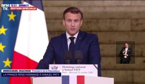 Emmanuel Macron: "Les pressions, l'abus d'ignorance et d'obéissance, que certains voudraient instaurer, n'ont pas leur place chez nous"