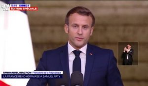 Emmanuel Macron: "Nous continuerons ce combat pour la liberté et pour la raison, dont vous êtes désormais le visage"