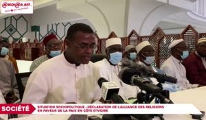 Situation sociopolitique : Déclaration de l’alliance des religions en faveur de la paix en Côte d’Ivoire