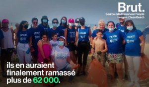 Sur une plage en Israël, ils ramassent des milliers de kilos de déchets