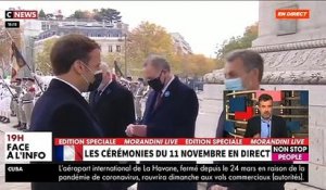 Cérémonie du 11 novembre: Ecoutez ce moment où François Hollande demande à Emmanuel Macron si "ce n'est pas trop dur en ce moment?" - VIDEO