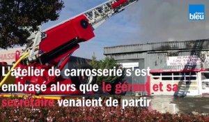 Un atelier de carrosserie part en fumée à Boulazac en Dordogne