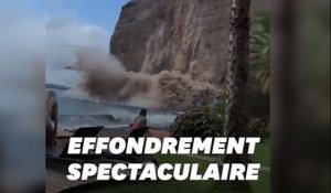 Aux Canaries, un pan de falaise s'éffondre sous les yeux des touristes