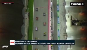 Grand prix de Formule 1 de Bahreïn : Les images de la voiture de Romain Grosjean coupée en deux et en flammes