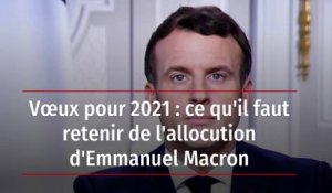 Vœux pour 2021 : ce qu'il faut retenir de l'allocution d'Emmanuel Macron